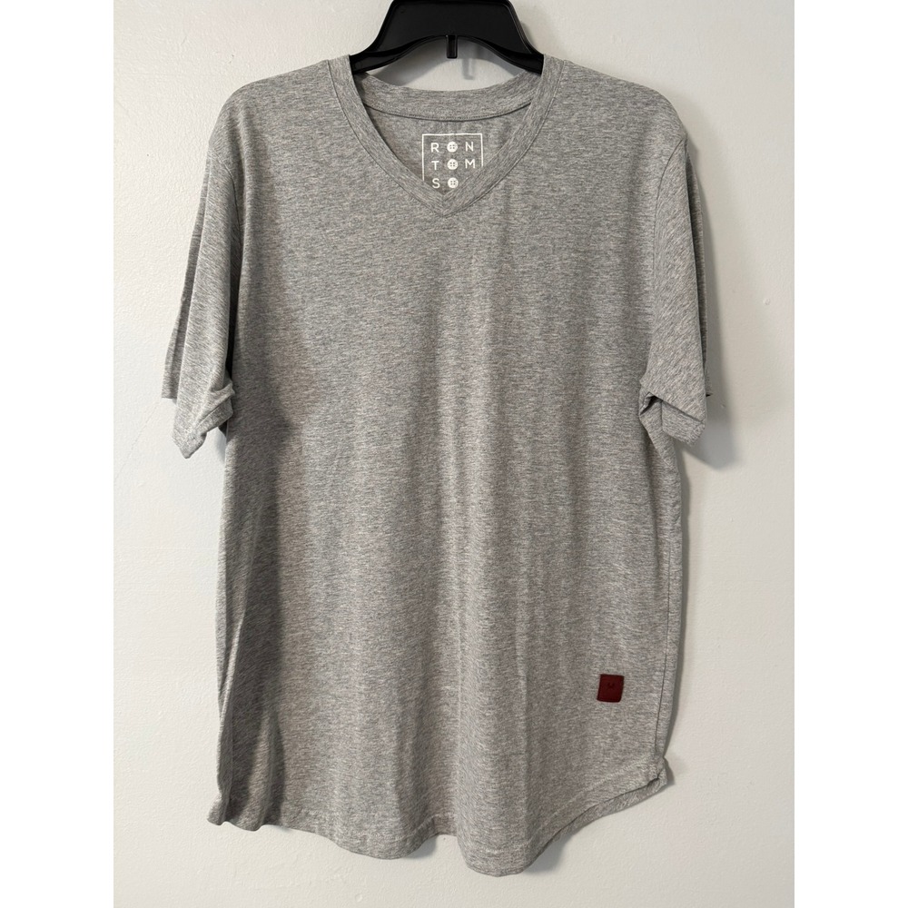 Ron Tomson RNT23 Mens XL Grey Heather V-Neck Curved Hem T-Shirt 8101-1